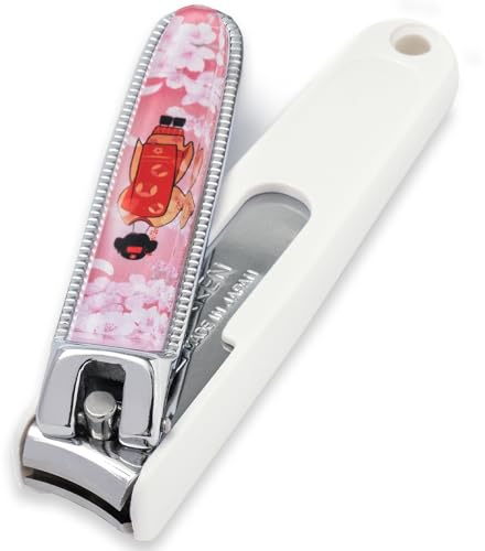 Wablade Japanese Nail Clippers 3.3 Inch Made in Japan, Curved Carbon Steel | Built-in nail catcher and file for controlled daily fingernail & toenail trimming, crafted in Seki, Japan (Maiko)