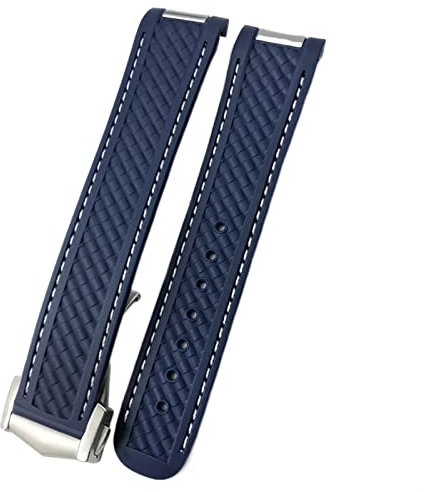 CWZZWS 20mm Rubber Silicone Watch Strap Fit For Omega Moon Watch Speedmaster AT150 Seamaster 300 Steel Buckle Watchband Bracelets Rose Gold Buckle