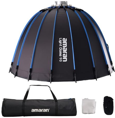 Amaran Light Dome 35,4/90 cm Softbox parabolico, sgancio rapido con diffusori/griglia/borsa per montaggio Bowens illuminazione continua compatibile con Amaran 300C/150c/200x S/300c, di Aputure