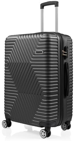 CYTECH Horizon - Grande Valise de Voyage avec Serrure à Code - 75 cm - Noir - Légère et résistante en Abs - 4 Roue Ultra Fluide