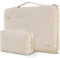 DOMISO Laptoptasche 14 zoll Laptop Hülle Tasche Kompatibel mit 15 Zoll MacBook Air M4/A3241 M3/A3114 M2/A2941,Wasserabweisend Laptophülle Sleeve mit Goldenem Reißverschluss und Zubehör Tasche,Beige