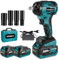 Yofidra Cordless Impact Driver 1000Nm Electric Wrench Brushless Motor Impact Gun, 4000RPM with 2Pcs 3000mAh Battery and 1Pcs Fast Charger