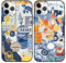 Phoona 2 Pack Cute Case for iPhone 11 Pro 5.8, European Collage Preppy Summer Girly Design Pattern for Girls Women, Slim Soft Silicone Shockproof Bumper Protector Cover, Blue 02