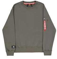 Alpha Industries Herren Label Sweater Back Print Sweatshirt (1er Pack)