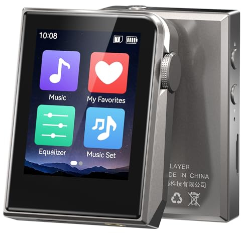 RUIZU Lettore MP3 HiFi Lossless da 64 GB, lettore audio digitale ad alta risoluzione DAC DSD, lettore musicale ad alta risoluzione portatile con touchscreen da 2 pollici, riprendi la riproduzione