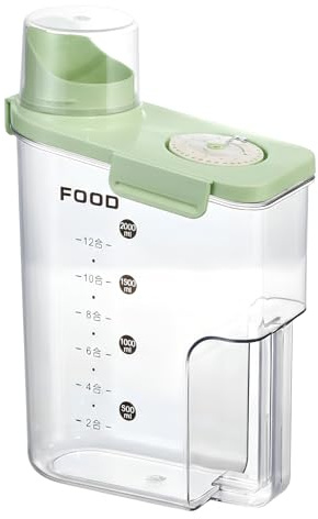 Luxvara 2.8 L Réservoir Stockage Céréales,Boîtes à Nourriture pour Chien,Conteneur à Croquettes avec Verre Doseur,Distributeur de Détergent Hermétique, Pour Aliments Secs, Riz,Détergent