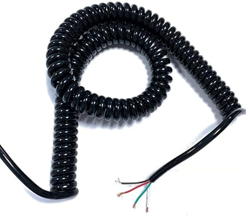 Verlängerungskabel, Feder-Netzkabel, Spiral-Verlängerungskabel, Feder-Spiralkabel, 1 Stück, PU-Draht, 4-adrig, dehnbarer Spiral-Teleskopdraht(4 Cores 26 Awg,Stretch 10 Meter)