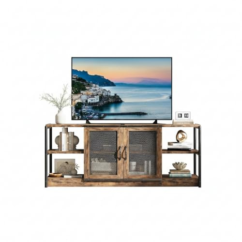Garvee Con MDF, Hierro y Tablones Estilo Rústico Mueble TV - Mueble TV, Muebles De Salón, Salón, Mueble Salón, Muebles TV(Color Retro)