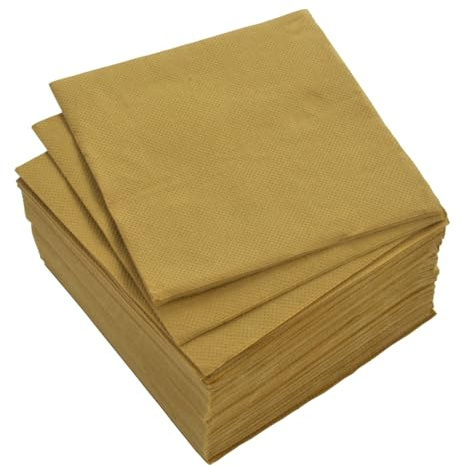 MACOSA U6SEI759OR 40 Stk. Cocktailservietten Khaki 25 cm Papier Papierservietten Serviette Tischdeko Feier Geburtstag Hochzeit Taufe Dinner Einwegservietten modern Tischservietten elegant