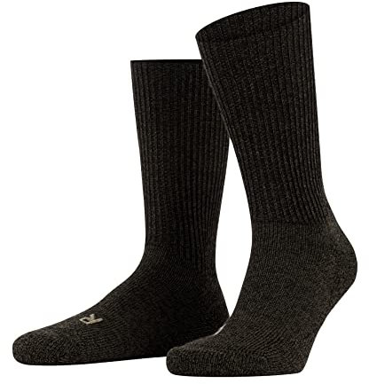 FALKE Unisex Socken Walkie Ergo U So Wolle Funktionsmaterial einfarbig 1 Paar, Braun Dark Brown 5450, 46-48