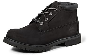 Timberland Nellie Waterproof (Wide Fit) - Stivali Chukka Donna, Nero (Black Nubuck), 39 EU