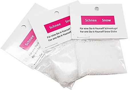 3 x 3 g feiner Schnee für Schneekugel zum Basteln | für Schneekugel Bastelset | Schneekugel selbst gestalten | individuelle Schüttelkugel | 40010