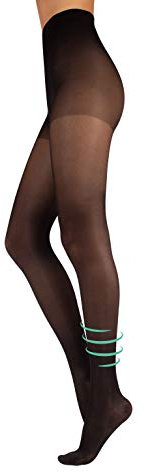 CALZITALY Medizinische Feine Stützstrumpfhose mit Hoher Abgestufter Kompression | Schwarz, Hautfarbe | S, M, L, XL, XXL | 140 DEN | Made in Italy (S, Schwarz)