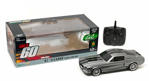 Greenlight 1:18 Scale 1967 Ford Mustang Shelby GT 500 Eleanor from Gone in 60 Seconds 2000 Movie RC Radio Remote Control Car Metallic Grey/Black – By Collectibles