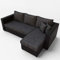 VitaliSpa Sofa L Form, Schlafsofa mit Bettkasten, Anthrazit/Schwarz, 224 x 144 cm