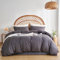 DuShow Dark Gray Duvet Cover Set,Seersucker Texture Duvet Cover King,3 Pieces Comforter Cover Set,Soft Waffle Bedding Set With Zipper Closure-Dark Gray,230×220cm