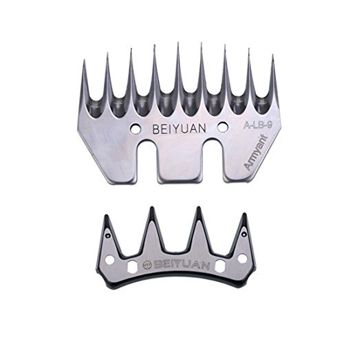 Kehuashina 9 dientes cuchillas con la fuerza del acero inoxidable,4.5 mm de espesor, para cortar lanas de ovejas