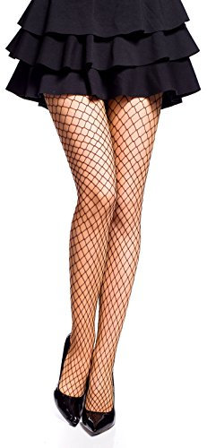 Romartex Medias de rejilla de malla grande para mujer de, L, marrón oscuro