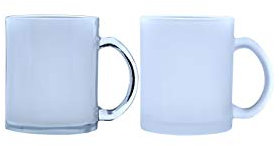 Grupo K-2 Taza de 11 Oz para sublimación, de Cristal Opaco, Vidrio esmirilado, Jarra de Cerveza con Acabado Brillo o Mate (Mate)