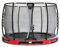EXIT Toys Elegant Premium Rundes Bodentrampolin - ø305cm - Mit Deluxe Sicherheitsnetz - Lange Federn - Rostfrei - Einfache Montage - Luxuriöse Ausführung - Bodentrampolin Garten - Rot
