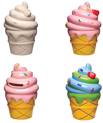 Baker Ross- Huchas de Cerámica com Forma de Helado (Pack de 2) - Actividad de Manualidades Infantiles