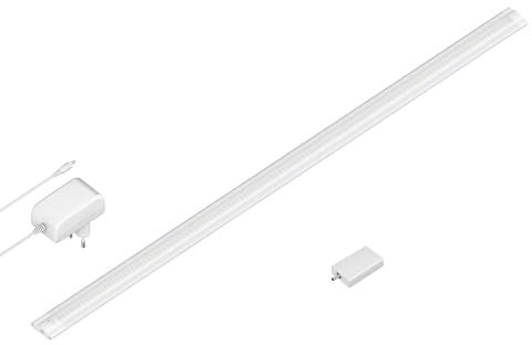 ledscom.de Smarte LED Unterbau-Leuchte SIRIS weiß matt mit Netzteil und WLAN-Controller, flach, Smart-Home, Alexa-fähig, je 90cm, 1044lm, weiß