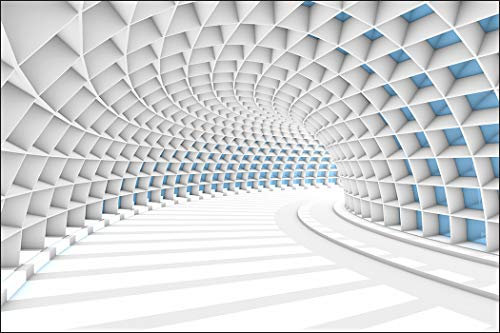 Muralo Photo Wallpaper 3D Effect 270 x 405 cm Non-Woven Wall Wallpaper Tunnel Abstract Optical Illusion 3D Look Living Room Bedroom Modern Wall Picture