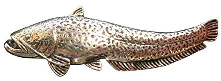Ansteckpin Wels | für den Hut oder das Revers | Perfekt zum Angler-Outfit | Anstecker Pin Button | Altsilber