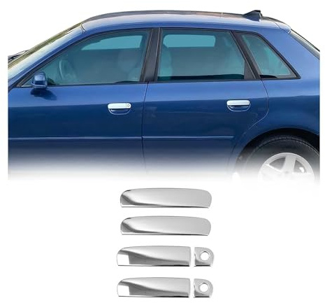 OMAC Türgriff Blende Türgriffkappen kompatibel mit Audi A4 B5 Stufenheck 1994-2001 Edelstahl 6x