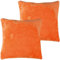 Bestlivings Flauschige Kissenhülle Celina (40 x 40 cm / 2er Pack) - Kuscheliger Bezug mit Reißverschluss Orange ideal für Dekokissen und Sofakissen