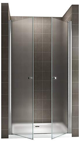 GINA Porte de douche H 195 cm largeur réglable 84 à 88 cm verre opaque