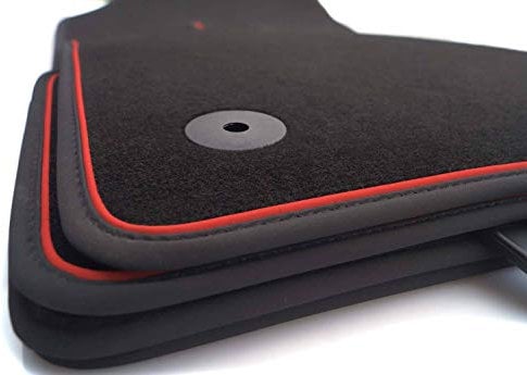 kh Teile Fußmatten passend bei A4 S4 RS4 B9 Velours (mit Rot) Deluxe Automatten 4-teilig anthrazit