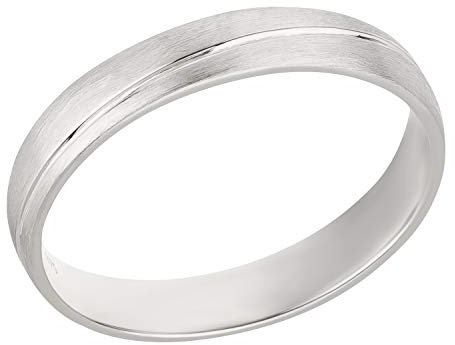 Ardeo Aurum Herrenring Trauring aus 375 Gold Weißgold Ehering massiv matt Modell 241 Größe 62