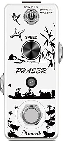 Amuzik Vintage Guitar Phase Effect Pedal Analog 2 Modes Phase Effect Classic Phaser Sounds of 70's For Electric Guitar Effect True Bypass