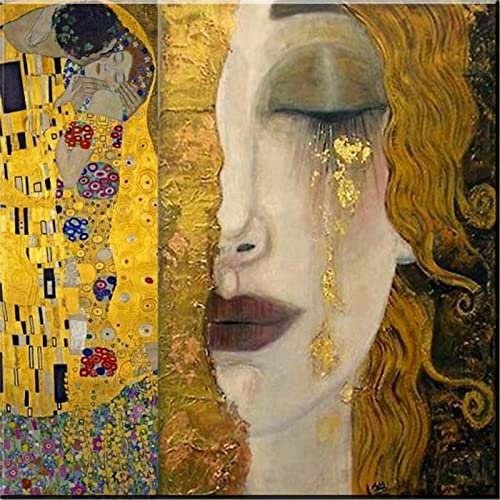 YSCOLOR Diamant Painting Diamant Stickerei Goldene Tränen Gustav Klimt DIY Diamant Malerei Kreuzstich 5D Strass Mosaik Malen nach Zahlen 30X30cm