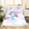 Homemissing Sirène Licorne Parure Housse de Couette Dessin Animé Sirène de Lit 220x240cm pour Enfants Garçons Filles Mignon Licorne Housse de Couette Faune avec 2 Taies d'oreiller, Multicolore 37
