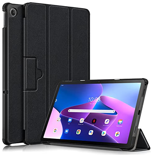 TOPCASE Hülle für Lenovo Tab M10 Plus 3rd Gen 10,6 Zoll 2022 TB125/TB128, Ultradünne Schutzhülle mit Auto Schlaf/Wach Ständer Funktion für Lenovo M10 Plus (3. Generation) 10.6,Schwarz