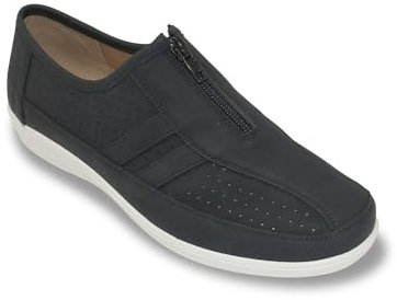 Chums Ladies Dr Keller Zip Front E Fit Leisure Shoe Black 4 UK