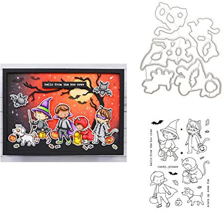 Qoiseys Halloween Hexe stempel und stanzschablonen Die Stanzen für Prägeschablone, Stanzungen für DIY Scrapbooking Fotoalbum Dekoratives Papier Basteln Prägeschablone