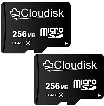 Cloudisk Micro SD-Karte mit kleiner Kapazität, 2 Stück, 256MB (nicht GB) mit MicroSD-Adapter, MicroSD-Speicherkarte für kleine Datendateien, Werbung oder Verkaufsförderung (zu klein für alle Videos)