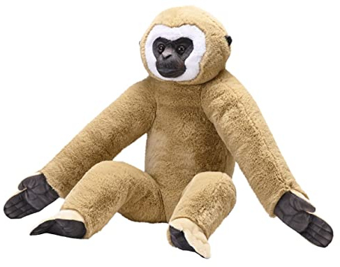 Wild Republic Artist Collection Weiß Gehandelt Gibbon, Geschenk für Kinder, 38 cm, Plüschtier, Füllmaterial besteht aus versponnenen recycelten Wasserflaschen