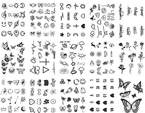 Sugeru 15 Blatt Super Nachhaltig Temporäres Tattoo (214 Motive) - 2 Wochen - das Original | wasserfest+vegan+Neue-Tech | Fake Tattoo Aufkleber | Tattoos erwachsene kinder - natürliche & ungiftige