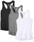 icyzone Ensemble de 3 débardeurs de sport pour femme, avec dos nageur, haut fonctionnel pour le yoga, la course à pied et le fitness, 3XL