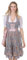 Schöneberger Trachten Couture Exklusives Designer Dirndl inkl. handbestickter Spitzen-Schürze – Jacquard-Dirndl in grau/Altrosa Sophie (36)