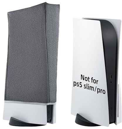 Wigearss Funda contra Polvo Protector Cubierta Antipolvo para PS5 Edición Digital/Consolas Ultra HD - Gris (No para la PS5 Slim/PS5 Pro)