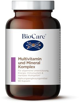BioCare - Multivitamin und Mineral Komplex | Für allgemeine Unterstützung, Energie, Immunsystem & mentales Wohlgefühl - Nahrungsergänzungsmittel 90 Kapseln