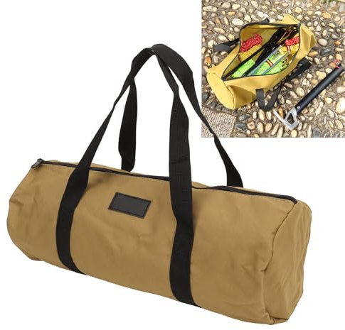 Tent Bag, 16.1 X 5.9 X 5.9in 900D Oxford Cloth Stake Storage Bag, Large Capacity Portable Tool Bag with Padded Handles, Duffel Bags for Vehicle Maintenance, Camping, Hiking