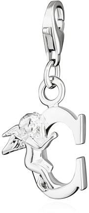 NKlaus Charm Anhänger Buchstabe Alphabet für Armband 925 Silber antik versilbert Alphabet-Anhänger für Armbänder oder Halsketten