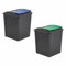 (Set of 2) 50L Litre Recycle Bin Plastic Indoor/Outdoor Recycling Waste Bin With Colour Coded Flap Lid Kitchen Garden Rubbish Bin Dustbin Trash Can Refused Bins Office Commercial Bins (Blue+Green)