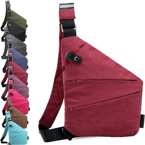 Diebstahlsichere Reisetasche, Diebstahlsichere Tasche, Anti Diebstahl Tasche, Damendiebstahlsichere UmhäNgetasche,Brusttasche aus Nylon für Damen und Herren, leicht, einfach und mit großem Fassungsver